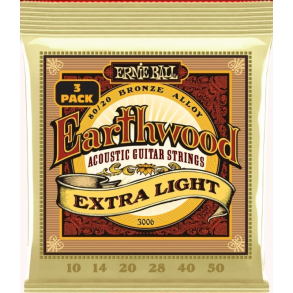 Ernie Ball 3006 Earthwood 80/20 Extra Light - 3 sets pack